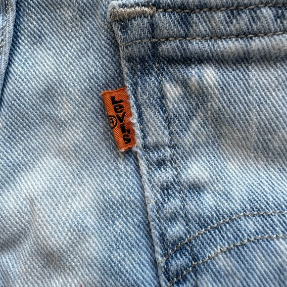 Levi’s Orange Tab Lightwash Acid Wash Denim High Waist Jean Shorts Size 26 EUC - Picture 4 of 7
